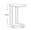 Iron and Glass Side Table Black - 35x35x55 cm