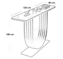 Iron and Alternative Marble Console White and Gold - 120x40x100 cm
