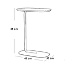 Iron and Mdf Wood Side Table Beige and White - 45x30x55 cm