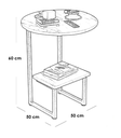 Iron, MDF and Marble wood Side Table Gold and White - 50x50x60 cm