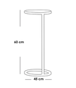 Iron, MDF and Marble wood Side Table Black and White - 45x45x60 cm