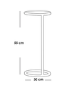 Iron, MDF and Marble wood Side Table White and Gold - 30x30x55 cm