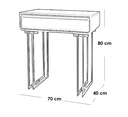 Iron and MDF Artificial wood Console Gold and White - 70x40x80 cm