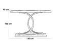 Iron and Alternative Marble Console Gold and White - 130x40x100 cm