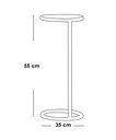 Iron and Alternative Marble Side Table Black - 35x35x55 cm