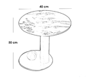 Iron, MDF and Marble wood Side Table White and Gold - 40x40x50 cm