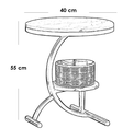 Iron, MDF and Marble wood Side Table White and Gold - 40x40x55 cm