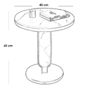 Iron, MDF and Marble wood Side Table Black and Gold - 40x40x60 cm