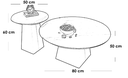 Iron, MDF and Marble wood Coffee Tables Set 2 Pieces - Black and White