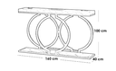 Iron and Alternative Marble Console Gold and White - 160x40x100 cm