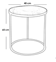 Iron, MDF and Marble wood Side table Set 2 Pieces - White and Gold