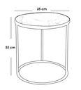 Iron, MDF and Marble wood Side table Set 2 Pieces - White and Gold