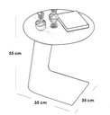 Iron, MDF and Marble wood Side Table Black and White - 35x35x55 cm