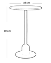 Iron, MDF and Marble wood Side Table Black and White - 35x35x60 cm