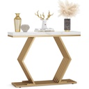 Iron and Alternative Marble Console Grey and Black - 130x40x100 cm
