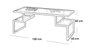 Iron and Transparent Glass Coffee Table Gold and Brown - 120x60x45 cm