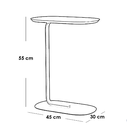 Iron, MDF and Marble wood Side Table White and Gold - 45x30x55 cm