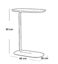 Iron, MDF and Marble wood Side Table Grey and Gold - 45x30x55 cm