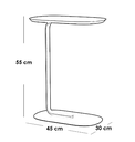 Iron and Mdf Wood Side Table Green - 45x30x55 cm