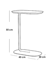 Iron, MDF and Marble wood Side Table Gold and White - 45x30x55 cm