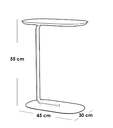 Iron and Mdf Wood Side Table Brown and Black - 45x30x55 cm