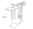 Iron and Alternative Marble Console Black and Gold - 130x40x100 cm