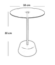 Iron and Transparent Glass Side Table Gold - 35x35x55 cm
