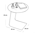 Iron, MDF and Marble wood Side Table Gold and White - 35x35x55 cm