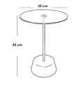 Iron and Alternative Marble Side Table Black and Gold - 35x35x55 cm