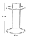 Iron and Transparent Glass Side table Gold and - 35x35x55 cm
