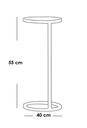 Iron and Glass Side Table Black and Brown - 40x40x55 cm