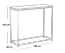 Iron and Alternative Marble Console Black and Gold - 140x40x100 cm