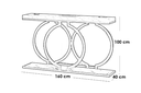 Iron, MDF and Marble wood Console Brown and White - 160x40x100 cm