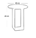Iron and Alternative Marble Side Table Black - 40x40x60 cm