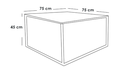 Side Table 75×75×45 cm - Grey & Black