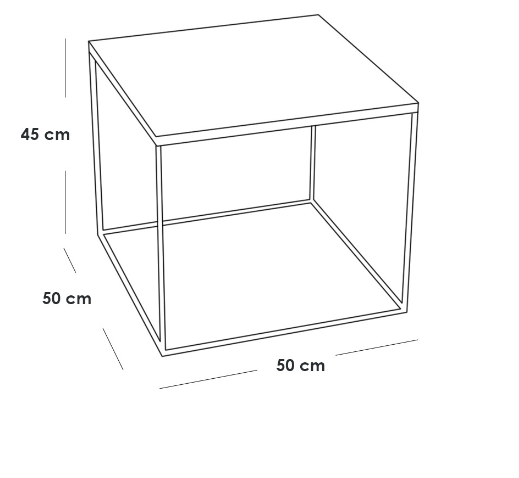Side Table 50×50×45 cm - Black