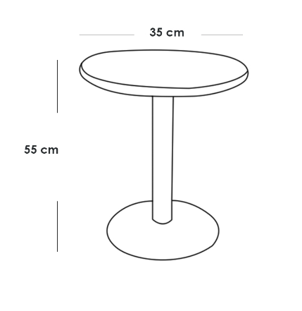 Side Table 35×55 cm - Black & White