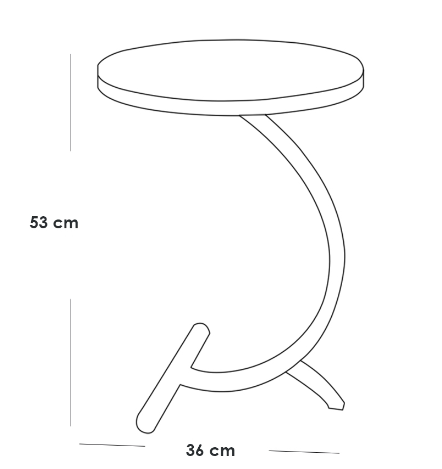 Side Table 36×35×53 cm - Grey & Gold