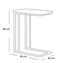 Side Table 50×30×58 cm - Black & Gold