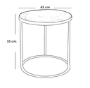Side Table 45×55 cm - Black & White