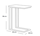 Side Table 50×30×58 cm - White & Gold


