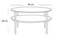 Coffee Table 80×45 cm - Brown & Black