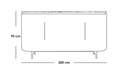 Console 90×40×200 cm - White & Beige 