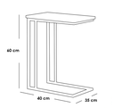Metal and Marble wood Side Table Set 2 Pieces - Black and White