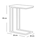 Metal and Marble wood Side Table Set 2 Pieces - Black and White