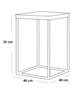 Metal and Engineered Wood Side Table Set 2 Pieces - Black and Brown