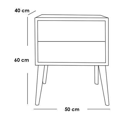 Bedside Table 50x40x60 cm - White 
