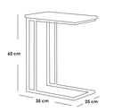 Side Table - Metal & Marble Wood - Brown & Black - 65x25x35 cm