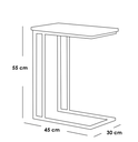 Metal and Engineered Wood Side Table Black - 45x30x55 cm
