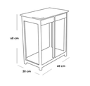Metal and Glass Side Table Black - 60x30x68 cm